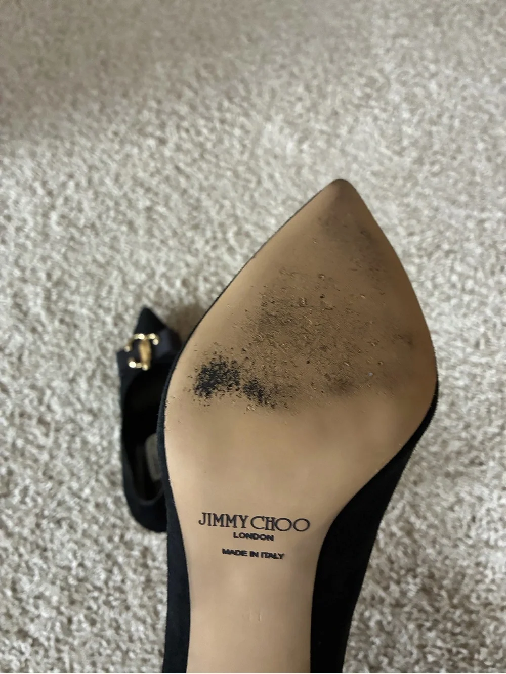 Jimmy Choo Black Pointed Toe Bow Pumps with Gold CC Emblem - Picture 8 of 12